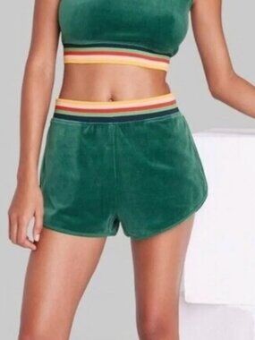 Wild Fable Velour Rainbow Elastic Waist Track Shorts